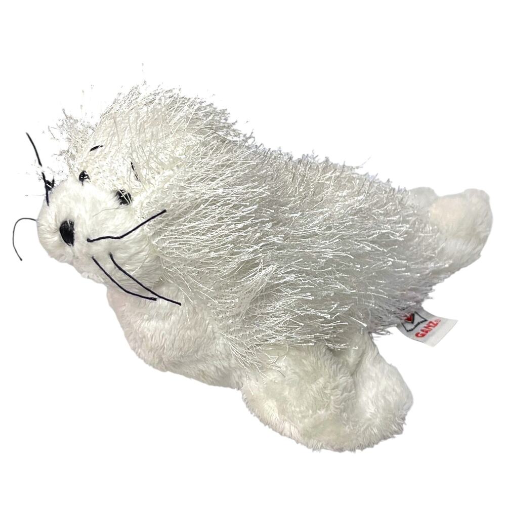 Ganz Webkinz Seal Plush White Shimmer Fur Stuffed Animal No Code